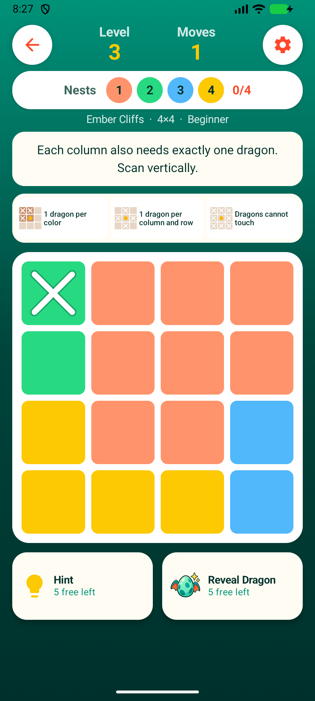 Nestdoku puzzle board